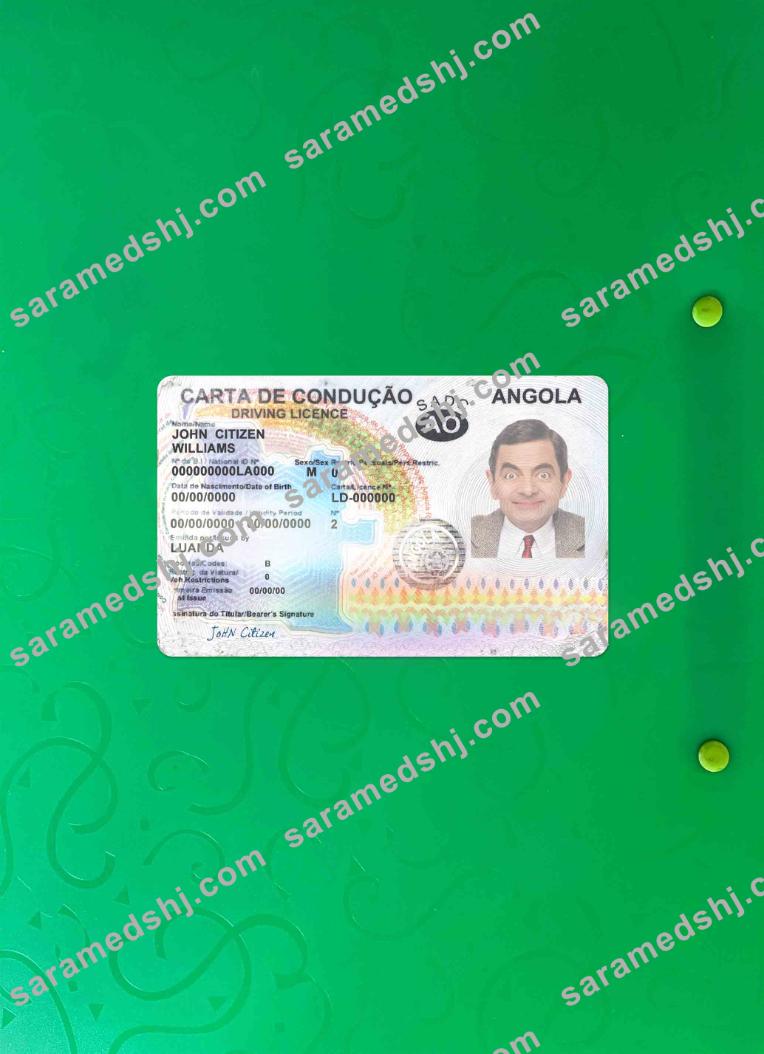 Angola driving license 2018-2028 photolook FRONT